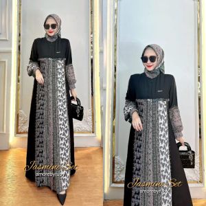 set hijab gamis branded kekinian edisi set hijab dan gamis anissa dress produk terbaru amore by ruby set branded 2024 kekinian elegan