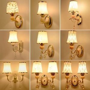 Modern Simple Bedroom Wall Lamps Creative Wedding Room LED Living Room Corridor Warm Background Wall Lamps Iron Glass Body