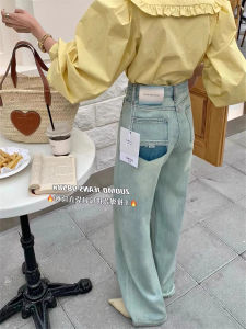 High Waist Wide Leg Casual Straight Jeans Women Summer Light Wash Loose Versatile Long Pants Denim Blue Vintage Wear Resistant