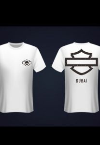 Kaos T shirt biker Dubai skull small logo HD motorcycles