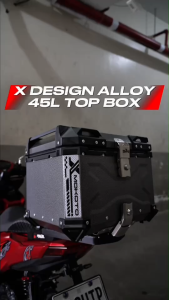 MOKOTO SEVEN SERIES 45L X DESIGN ALLOY TOP BOX DOUBLE LOCK MATTE WHITE / ANTI-SCRATCH REAR TAIL BOX FOR MOTORCYCLE