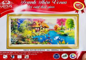 Tranh thêu kín Phong cảnh Hạnh phúc bình yên vs8110 kích thước 100 x 50 cm