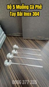 Sản Phẩm Nhà Bếp  Combo 5 Thìa (Muỗng) Khuấy Cà Phê Tay Dài Inox 304 - Tiện Lợi An Toàn - Hàng Đúng Chuẩn Inox 304