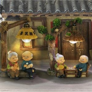 Tượng trang trí ông bà già Quà tặng trang trí cho ông bà Tượng trang trí phong cách đồng quê yên bình