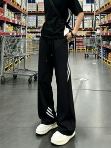 CHENMU | Quick-Dry Stripe Black Summer Sport Pants