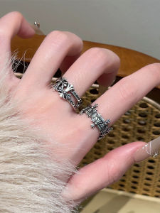 Dark Punk Cross Open Ring Mens Retro Unique Design Luxury Sensation Finger Ring Index Ring Womens Fashion Jewelry Accessories