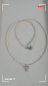[ Woosilver ] Vòng Cổ Ngọc Trai Mini – Dáng Mảnh – Mặt Thập – Secondhand – NTN69