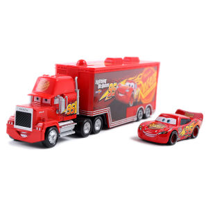 Takara Tomy | Cars 2 Lightning McQueen Truck Set Disney Pixar Cars Alloy Diecast Cargo Trailer Toys Rusteze Collectible Model Car Kids Gifts