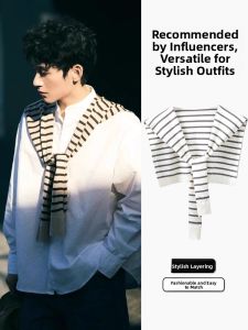 BILLI ZILLY | Gender-Neutral Striped Shawl Fall New Arrival High-End Scarf