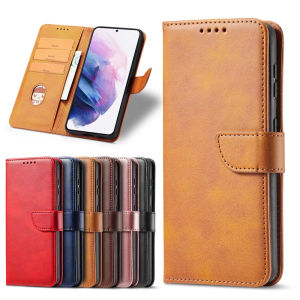 Leather Case For Samsung Galaxy Note 5 7 8 9 10 20 FE Ultra Plus Flip Casing Wallet Cover Buckle Card Slots Stand Bag Protective Sleeve