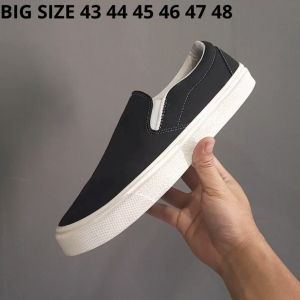 SEPATU PRIA SLIP ON UKURAN BESAR BIG SIZE 44 45 46 47 HITAM PUTIH JUMBO