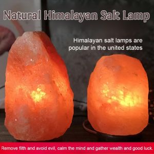 Himalayan Salt Lamp Feng Shui Table Lamp Natural Rock Wealth Attracting Night Light For Bedroom Living Room