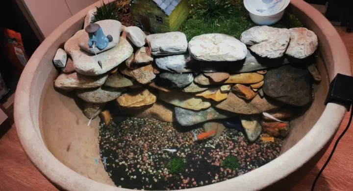 หินแม่น้ำโขง หินกาบกลมสำหรับจัดสวนและตู้ปลา