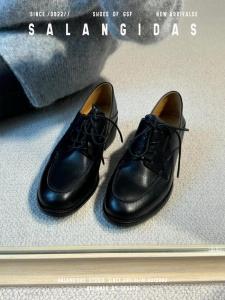 Leather Version Retro Genuine Leather Flats Womens British Style round Toe Low Heel Versatile Commuter Single Shoes