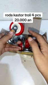[ PROMO TERBATAS ] Roda Caster Etalase Troli Merah Nylon PVC 2” 2Inch HIDUP & HIDUP