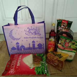 Tas parcel lebaran (5pcs) hampers bag parsel idul fitri ready stock jakarta tangerang kudus