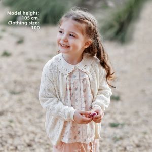 OAK FAMILY | Lace Carved Flower Design Spring Knitted Cardigan