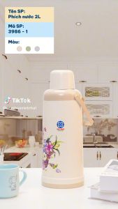 Phích Đựng Nước Nóng Lõi Thủy Tinh Dung Tích 2 Lít Việt Nhật 3986