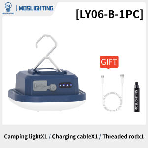 MOSLIGHTING LED Rechargeable Flashlight Camping Lantern 5 Modes Super Bright Portable Hanging Tent Lights Outdoor Hiking Fishing