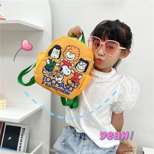 Bandai | New Cute Cartoon Snoopy Student School Bag Cute Print Outdoor Travel Backpack Fashion Popular Travel Bag