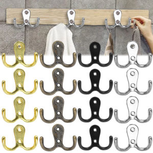 Retro Double Prong Hanger Coat Hook Handbag Purse Bag Hanger 2 Holes Hardware Bronze Black Silver