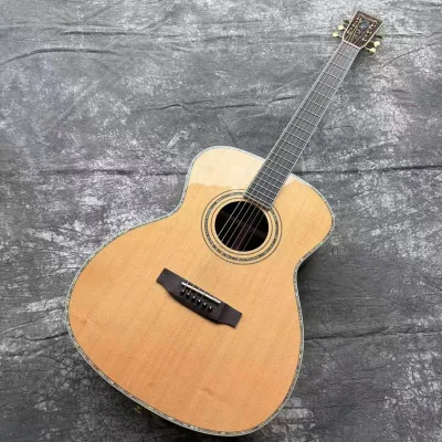 Martin OM Series 42 Inch All Solid Spruce Top Natural Acoustic Guitar