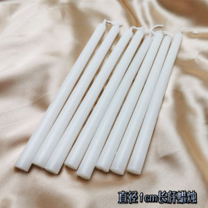 White Long Rod Candle Red Stone Candle Holder Decorative Wedding Party Smokeless Lighting Birthday Celebration Candles