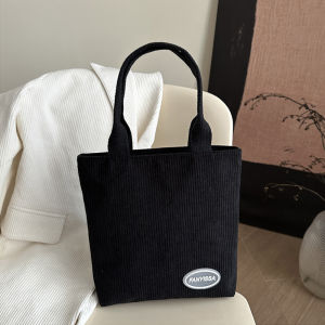 Cute Corduroy Handbag Womens Summer Ins Handbag Office Lunch Bag Student Small Carryall Bag Korean Style Single Shoulder Bag