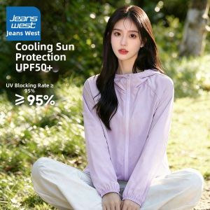 Jeanswest | Purple Lightweight Breathable Ice Silk Hooded Sunscreen Jacket