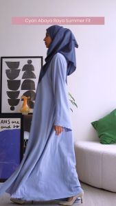Buy 1 Free 1 - CornFlower Blue Abaya Gaun - Raya Summer Fit - Modern Abaya