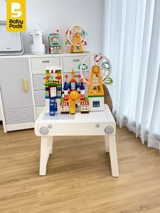 Bộ bàn vẽ kết hợp bàn lego đa chức năng xếp gọn Babypods hít được nam châm tặng bút màu xóa bảng