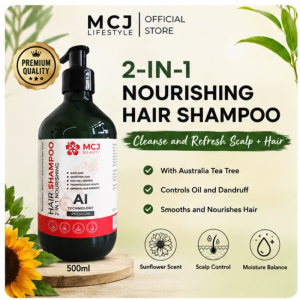 MCJ 2 in 1 Nourishing Shampoo with Tea Tree Oil and Sunflower for Dry Hair and Scalp 500ml