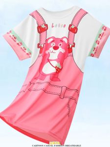 New 2025 Childrens Dress Baby Girls Sleepwear Short Sleeve Summer Air Conditioning Clothes Little Girl Home Clothes