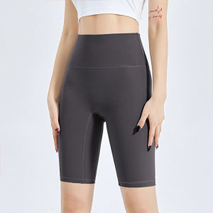 Womens Yoga Sports Shorts Breathable Quick Dry Lightweight Tight Fit Cycling Running High Waist Butt Lifting Five-Quarter Length