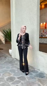 Azara Atasan Batik Wanita Modern by Guzel Clothes Motif Tenun Etnik Premium Slimfit Kondangan Outfit Kantor Formal