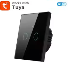 EU WiFi Smart Touch Light Switch No Neutral Wire Required Works with Tuya APP Alexa Google Home 1/2/3 Gang