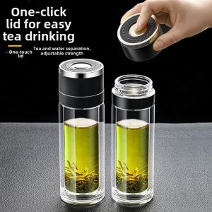One-handed Opening Tea-water Separation Car Water Cup