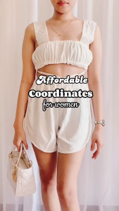 DNEMNLPH Kyla Ruffled Two-way Set - Trendy Korean Bangkok Tube Garter String Top & Highwaist Shorts