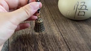 Buddhist Scripture Brass Bell Keychain Pendant Chinese Style