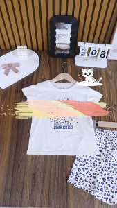 [Bộ BG  thun cộc tay 06 311] Bộ cộc tay bé gái Bigfox Miss Meow size đại áo thun ngắn tay quần đùi cotton in mèo cỡ 3-11 tuổi