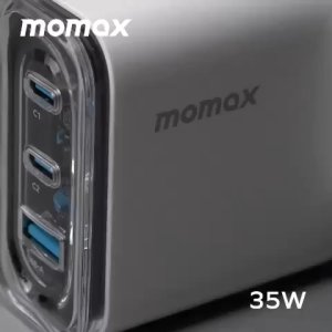 Momax 1-Charge Flow+ PD80W 3-Port GaN Desktop Charger - White
