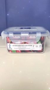 Bộ 2 Hộp Đựng Thực Phẩm 600ml Nắp Khóa 4 Cạnh  Kín Hơi