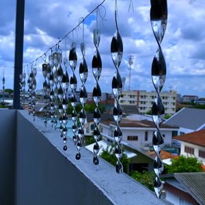 KOSSO แท่งไล่นกแบบหมุนสะท้อนแสง อุปกรณ์ไล่นก คันเบ็ดควบคุม แบบเกลียวแขวน มีประสิทธิภาพต่อสิ่งแวดล้อม โมบายไล่นก 14V FSA