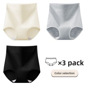 miiow | High Waist Cotton Underwear For Women Postpartum Abdomen Shaping Large Size Triangle Panties Breathable Comfortable Cotton Briefs