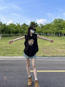 plus Size 300 Pounds American Style Sleeveless T-Shirt Vest Women Summer Trendy Loose Slimming Casual Base Top