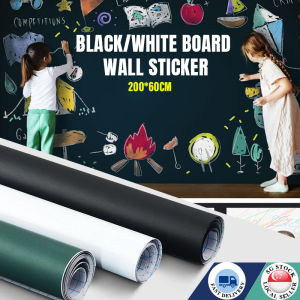 🇸🇬PVC Whiteboard Blackboard Wall Sticker/ Chalkboard Stickers - Black White Writing Drawing Memo Chalk Board School Clas