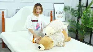 Gấu bông gấu bắc cực Ice Bear nằm dễ thương mềm mịn mẫu mới (30cm----65cm) gối ôm gấu bắc cực nằm hàng cao cấp