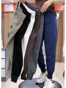 กางเกงวอร์มผู้หญิงเอวสูงทรงหลวมสไตล์ฮาราจูกุ กางเกงขายาวทรงหลวมสบาย ๆ ทรงหลวม สไตล์ลำลอง ฤดูใบไม้ร่วง/ฤดูหนาว