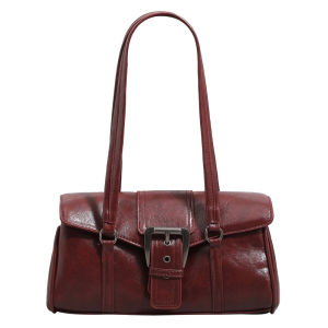 URCDN RDALVO | Korean Style Vintage Red Commuter Underarm Bag