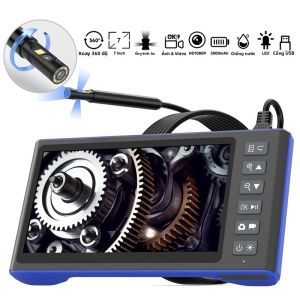 Camera Nội Soi Màn Hình IPS 7 Inch HD 1080P Xoay Tự Động 360 Độ Camera Kép Ba Ống Kính 9.5MM Dụng Cụ Kiểm Tra Ô Tô Với Thẻ Nhớ TF 32GB